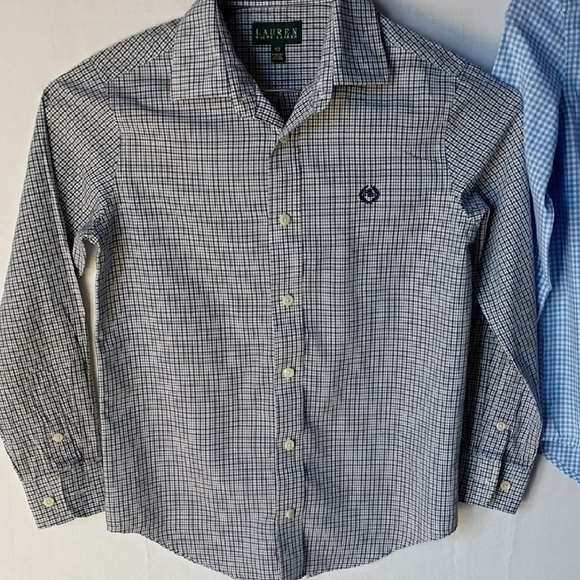 Ralph Lauren Bundle Kids Orange  Blue &  Grey Gingham Shirts Size 7  -grey 10 - Picture 4 of 16